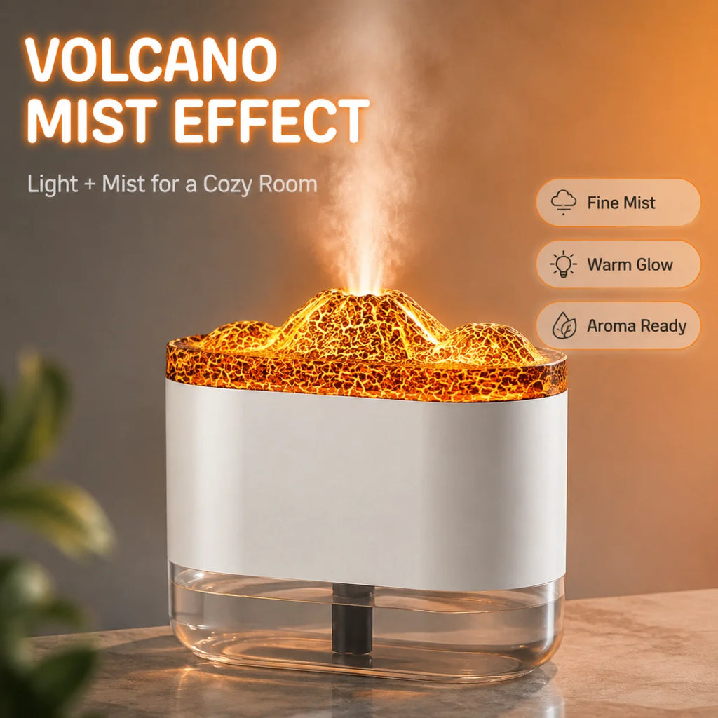 Diffuseur d'arômes Volcano, lumière d'ambiance colorée