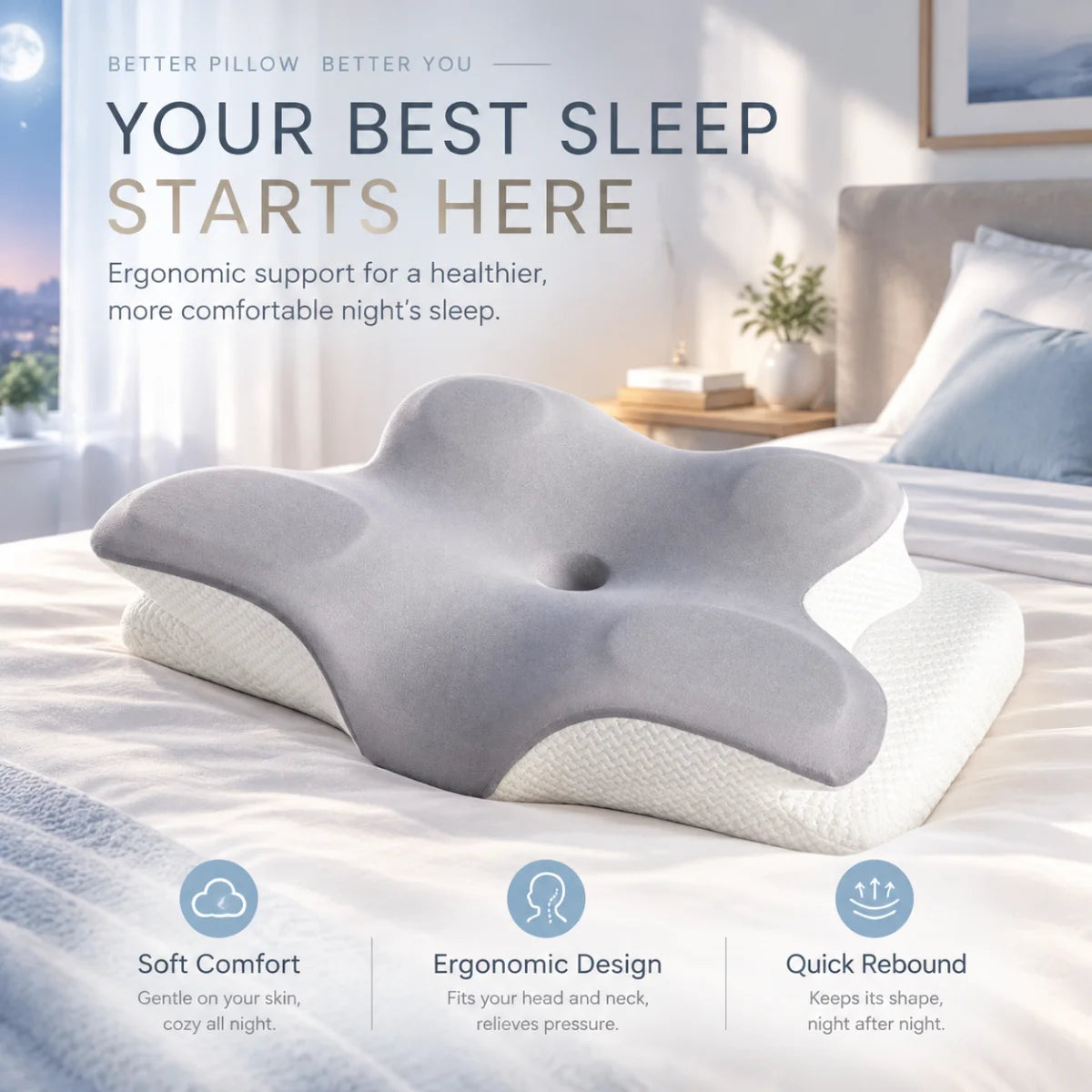 Coussin cervical en mousse à mémoire de forme – vue 4