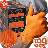 Gants jetables industriels en Nitrile Orange