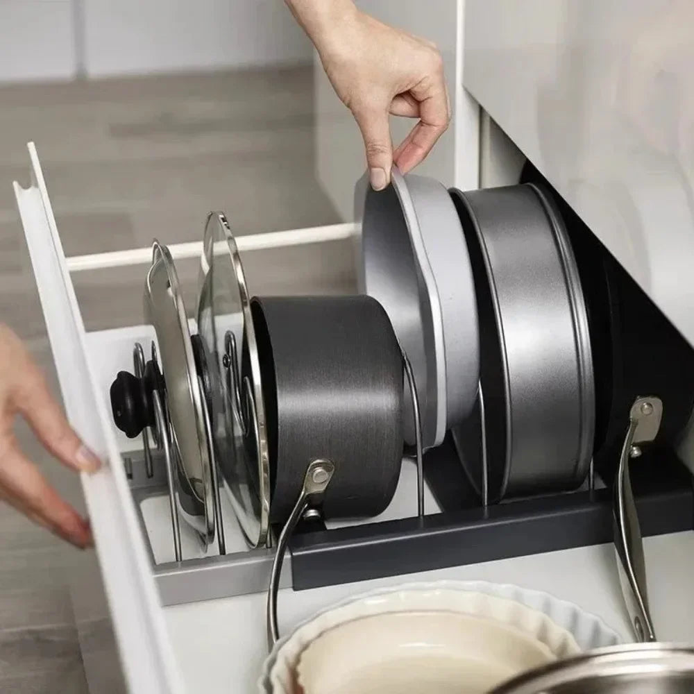 Organisateurs extensibles d'armoires de cuisine en acier inoxydable – vue 4