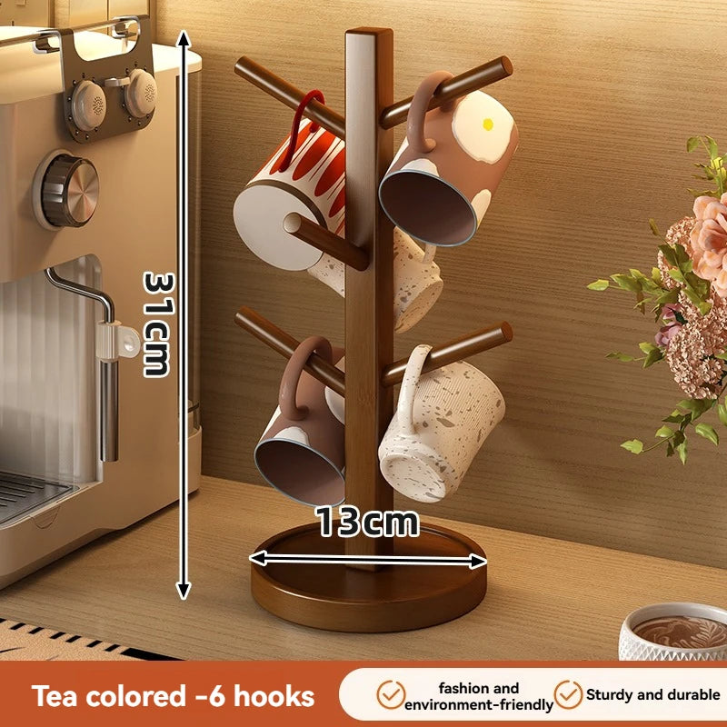 Support de rangement créatif en bois pour tasses à café