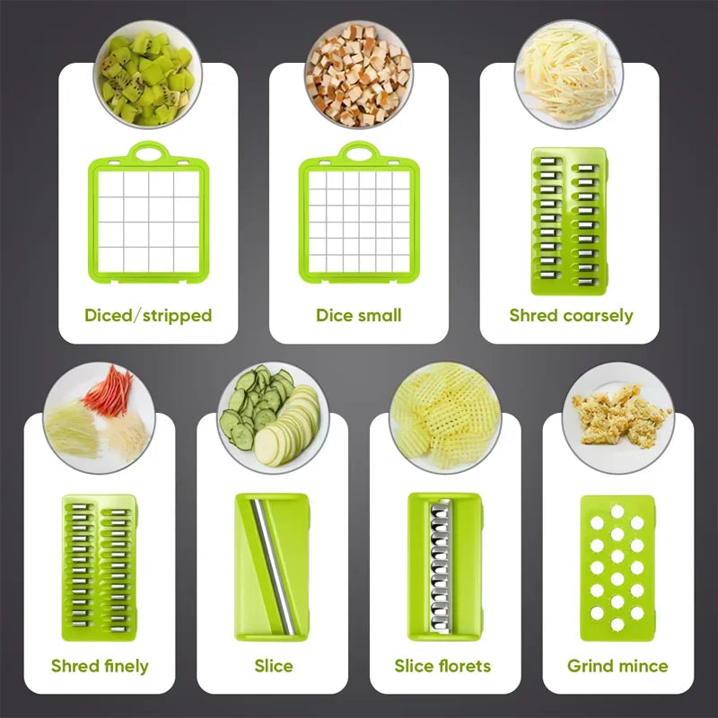 Ensemble de 16 pièces pour hacher les légumes – vue 4