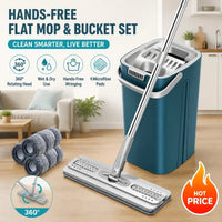 Serpillère plate en microfibre mains libres avec seau