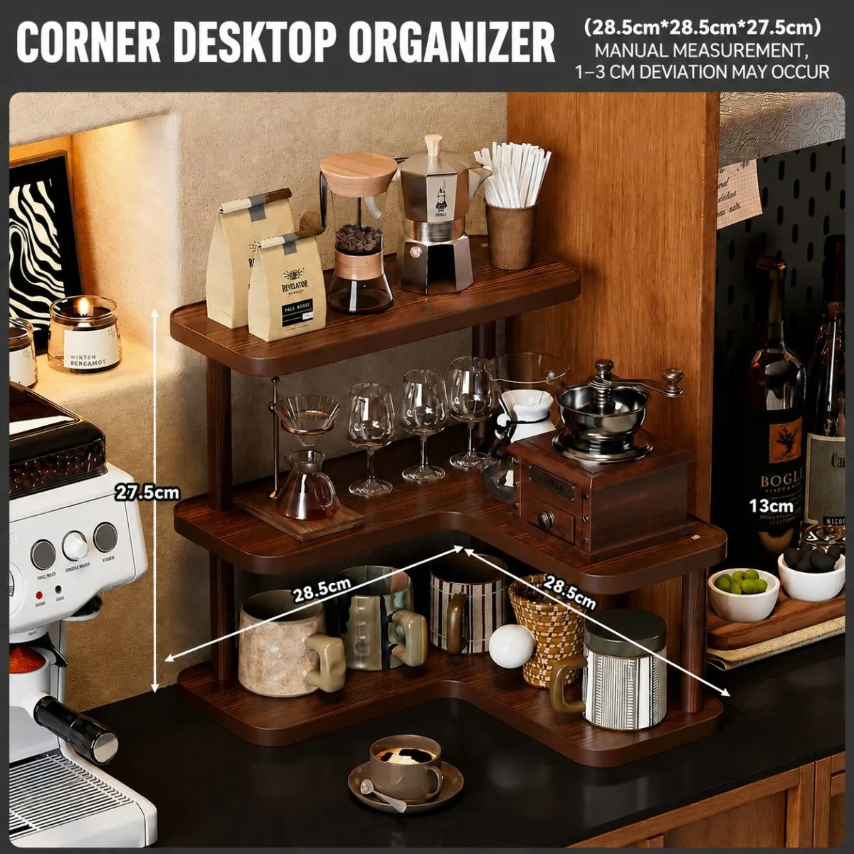 Étagère de rangement d'angle pour bureau à usage domestique