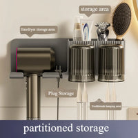 Modèle 3 en 1 support mural pour sèche-cheveux organisateur avec porte-gobelet de brosse à – vue 4