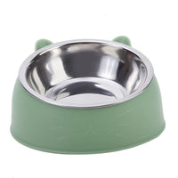 100/200ml bol pour chat incliné chaton chiot nourriture bols d'alimentation en acier inoxy