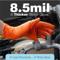 Gants jetables industriels en Nitrile Orange – vue 4