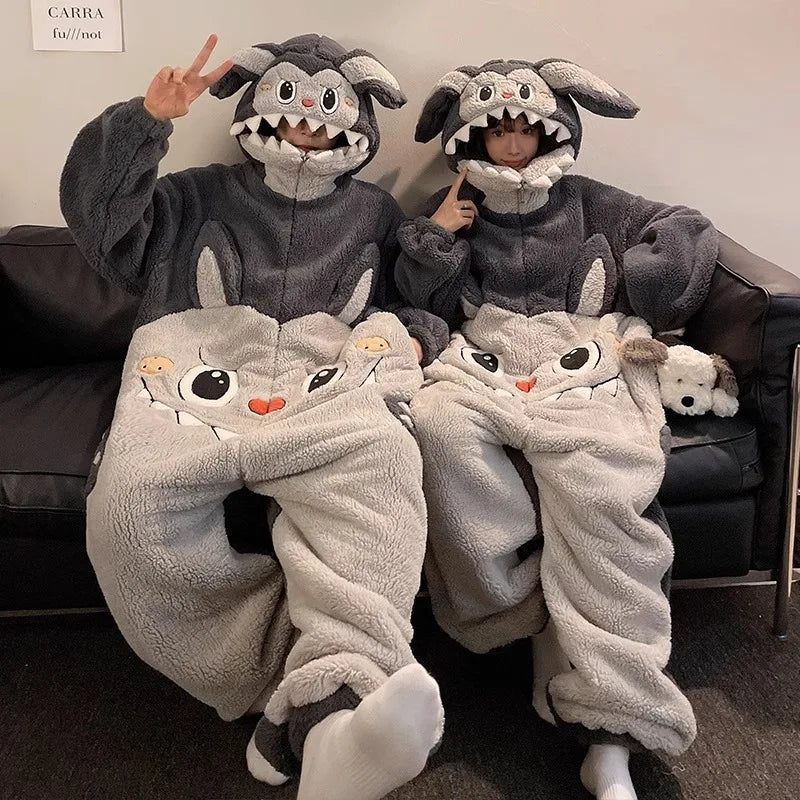 Kigurumi licorne chat Onesie hiver chaud vêtements de nuit femmes hommes Pyjamas pantoufle – vue 2