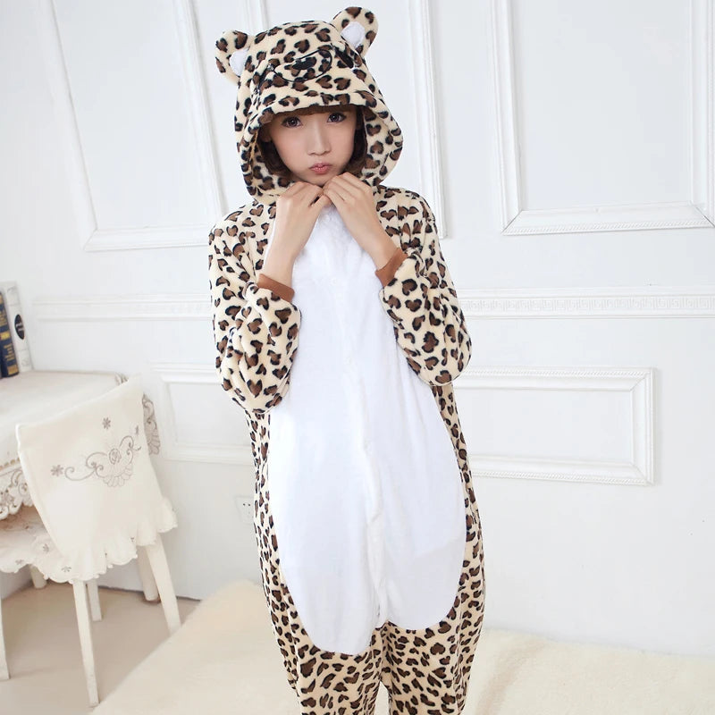 Onesies unisexe léopard Kigurumi licorne Animal femmes pyjamas adultes hiver ours vêtement – vue 2