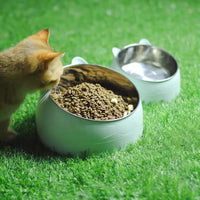 100/200ml bol pour chat incliné chaton chiot nourriture bols d'alimentation en acier inoxy – vue 2