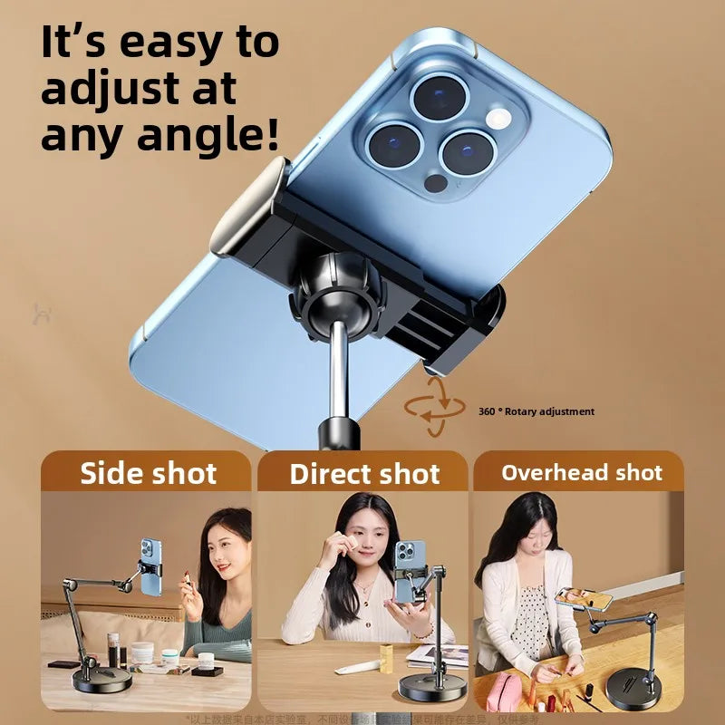Support de téléphone réglable en acier au carbone 360° Support de prise de vue rotatif pou – vue 4