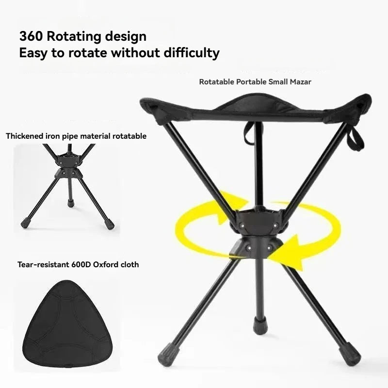 Tabouret d'extérieur populaire pliant portable triangulaire rotatif Mazza réglable pour co – vue 2