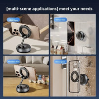 Support de téléphone magnétique pour voiture 360 ° Rotation pliante avec ventouse sous vid – vue 6