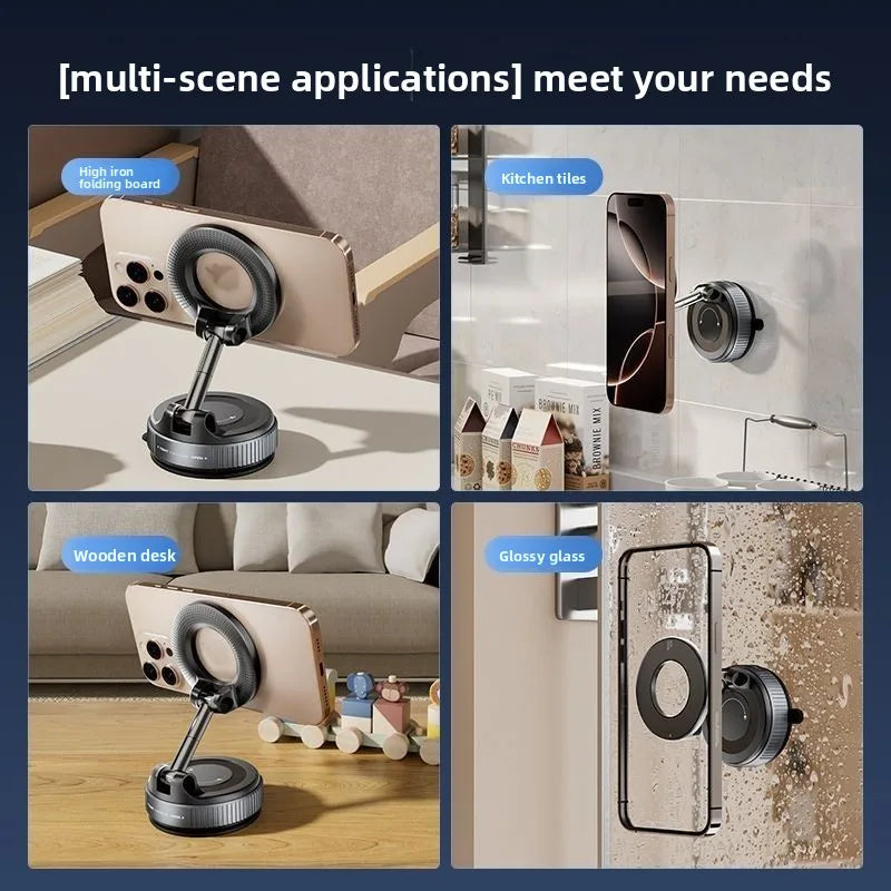 Support de téléphone magnétique pour voiture 360 ° Rotation pliante avec ventouse sous vid – vue 6