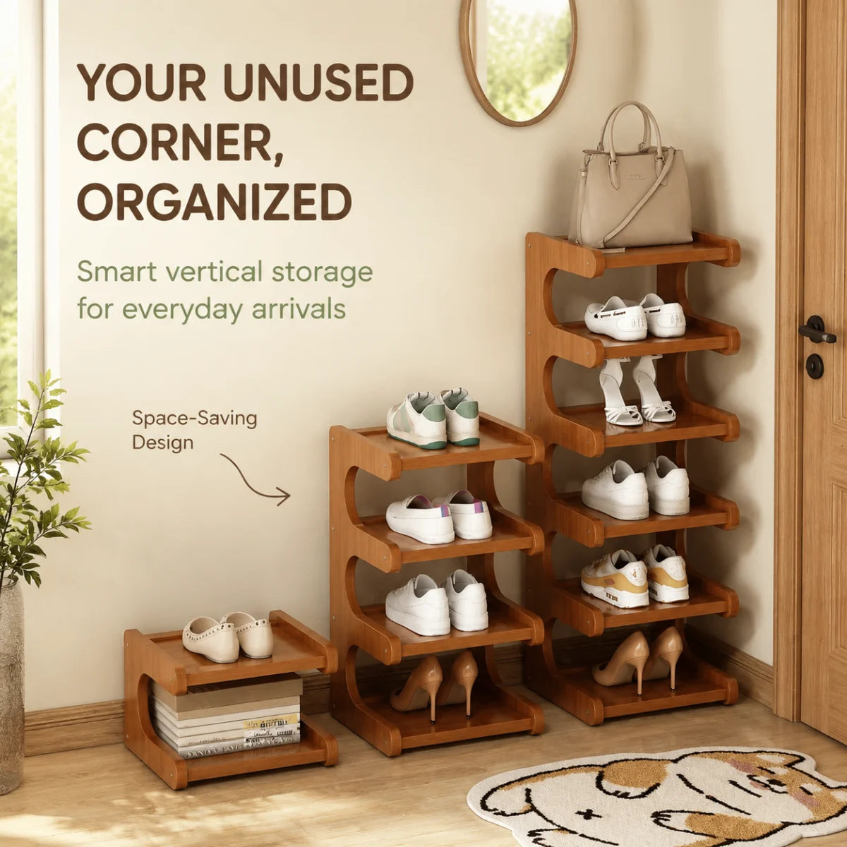 Étagère à chaussures compacte pour portes étroites – vue 5