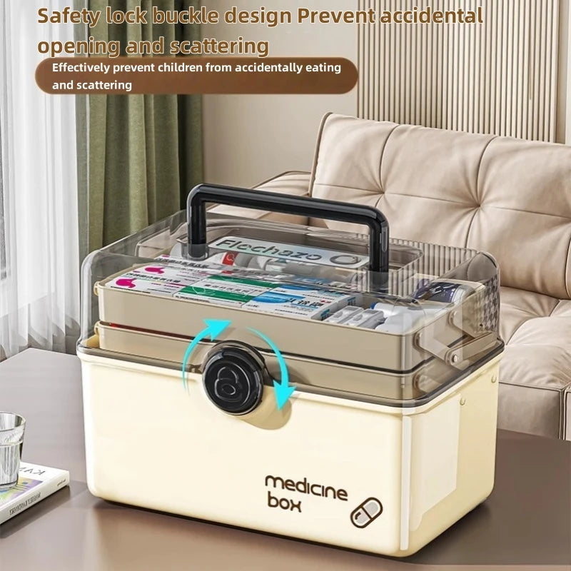 Couches grande capacité maison médecine organisateur boîte de rangement Portable trousse d – vue 5