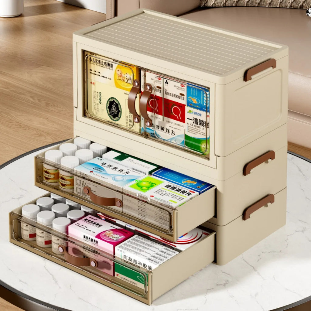 Boîte de rangement à tiroir pliable multifonctionnelle à 3 couches – vue 3