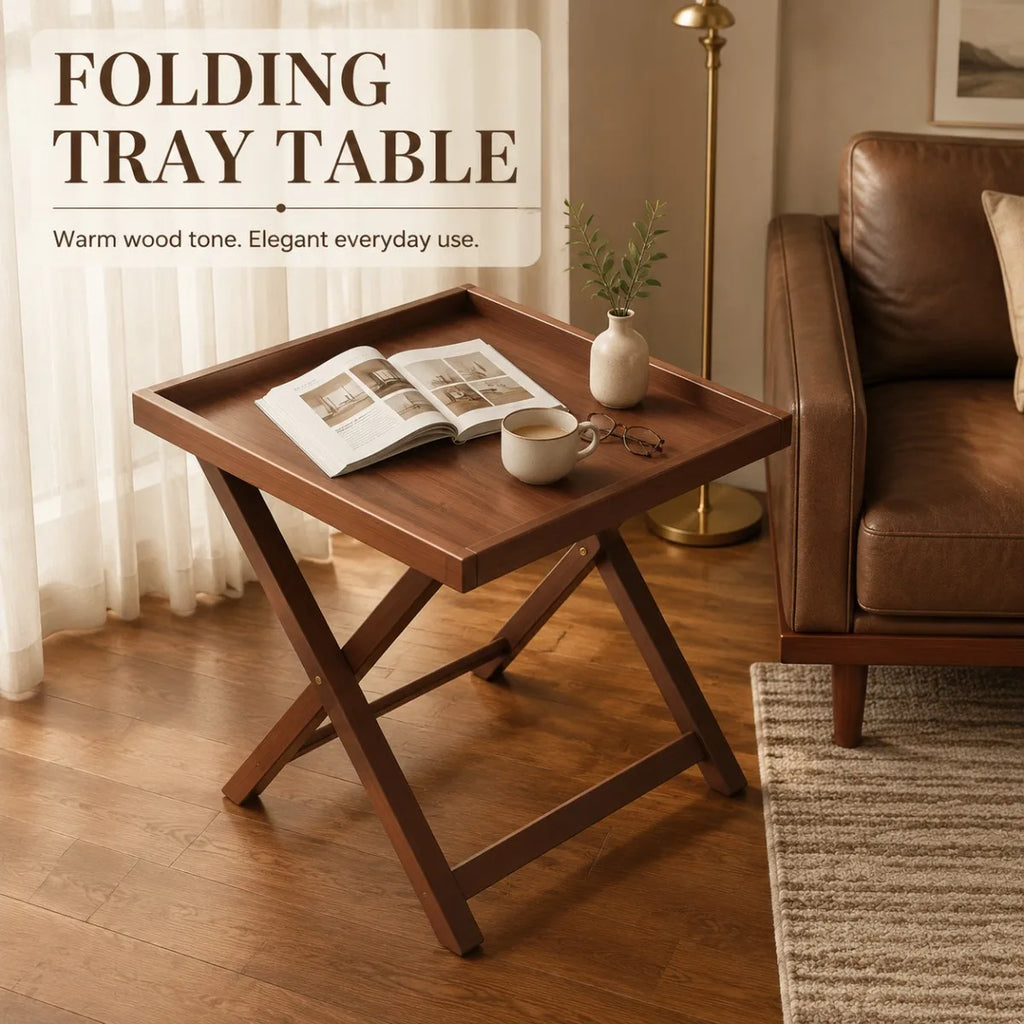 Table d'appoint pliante, table de lit durable pour téléviseur