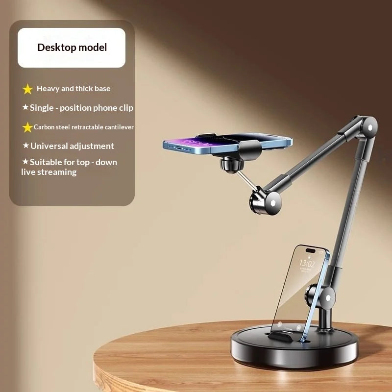 Support de téléphone réglable en acier au carbone 360° Support de prise de vue rotatif pou