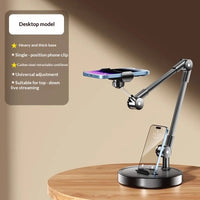 Support de téléphone réglable en acier au carbone 360° Support de prise de vue rotatif pou
