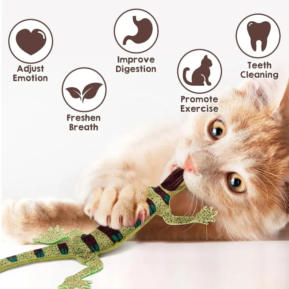 Jouets lézard herbe-aux-chats, jouets résistants aux morsures à mâcher pour chats d'intéri – vue 2