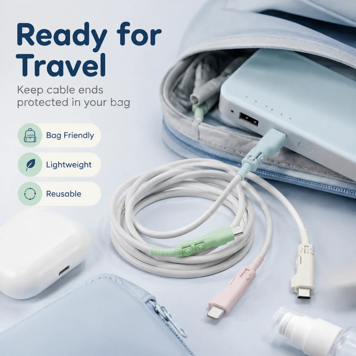 Protection universelle pour câble de données et tête de charge pour câbles de téléphone po – vue 3