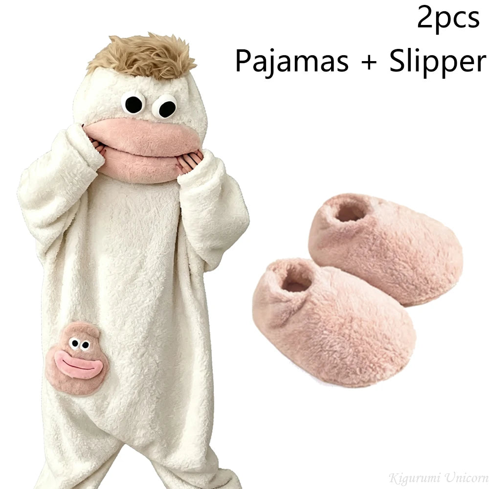 Pyjama Kigurumi Drôle et Mignon Monstre à Grande Bouche