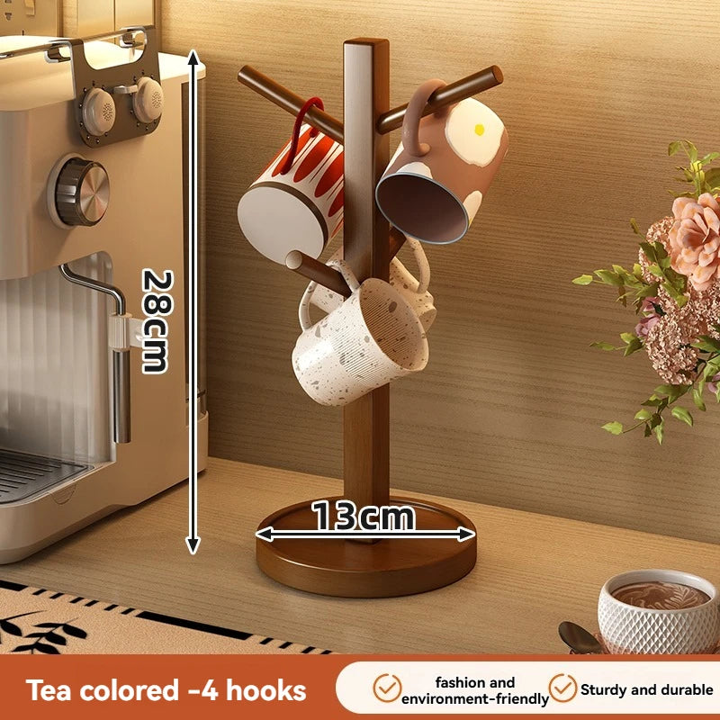 Support de rangement créatif en bois pour tasses à café