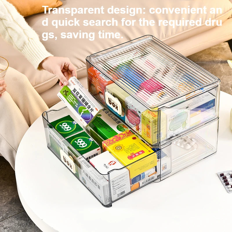 Boîte de rangement de médicaments multicouche domestique de grande capacité – vue 2