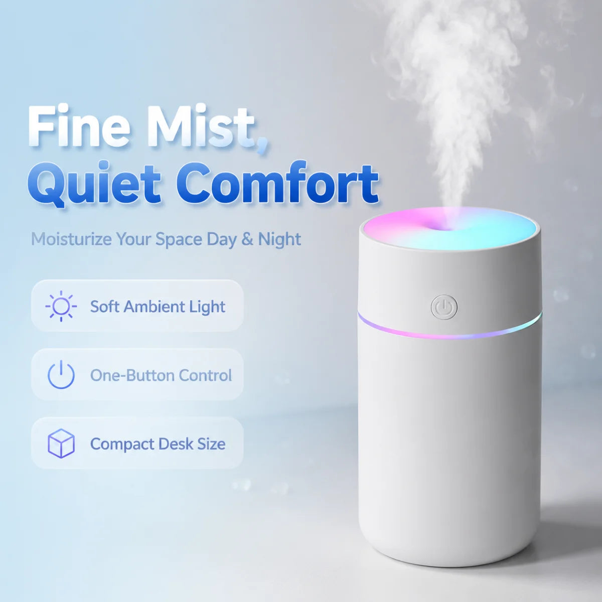 Mini humidificateur d'air portable coloré – vue 3