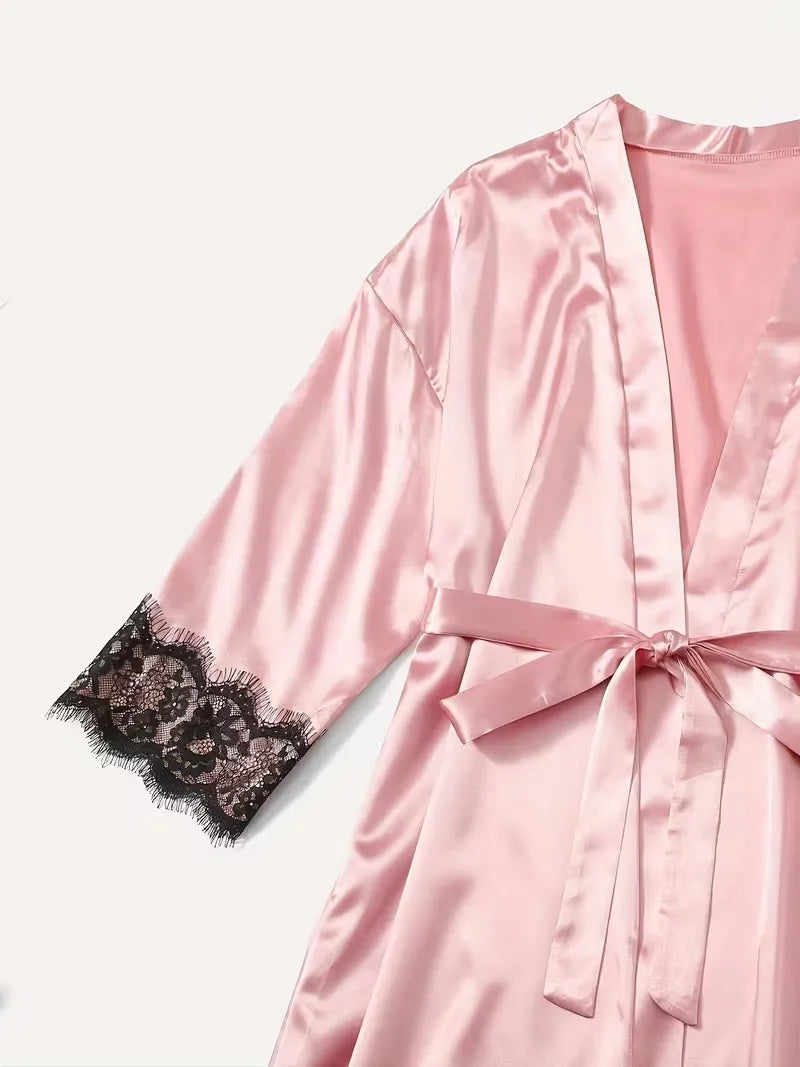 Ensemble de pyjama pour femme grande taille en satin – vue 6