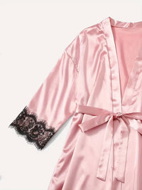 Ensemble de pyjama pour femme grande taille en satin – vue 6