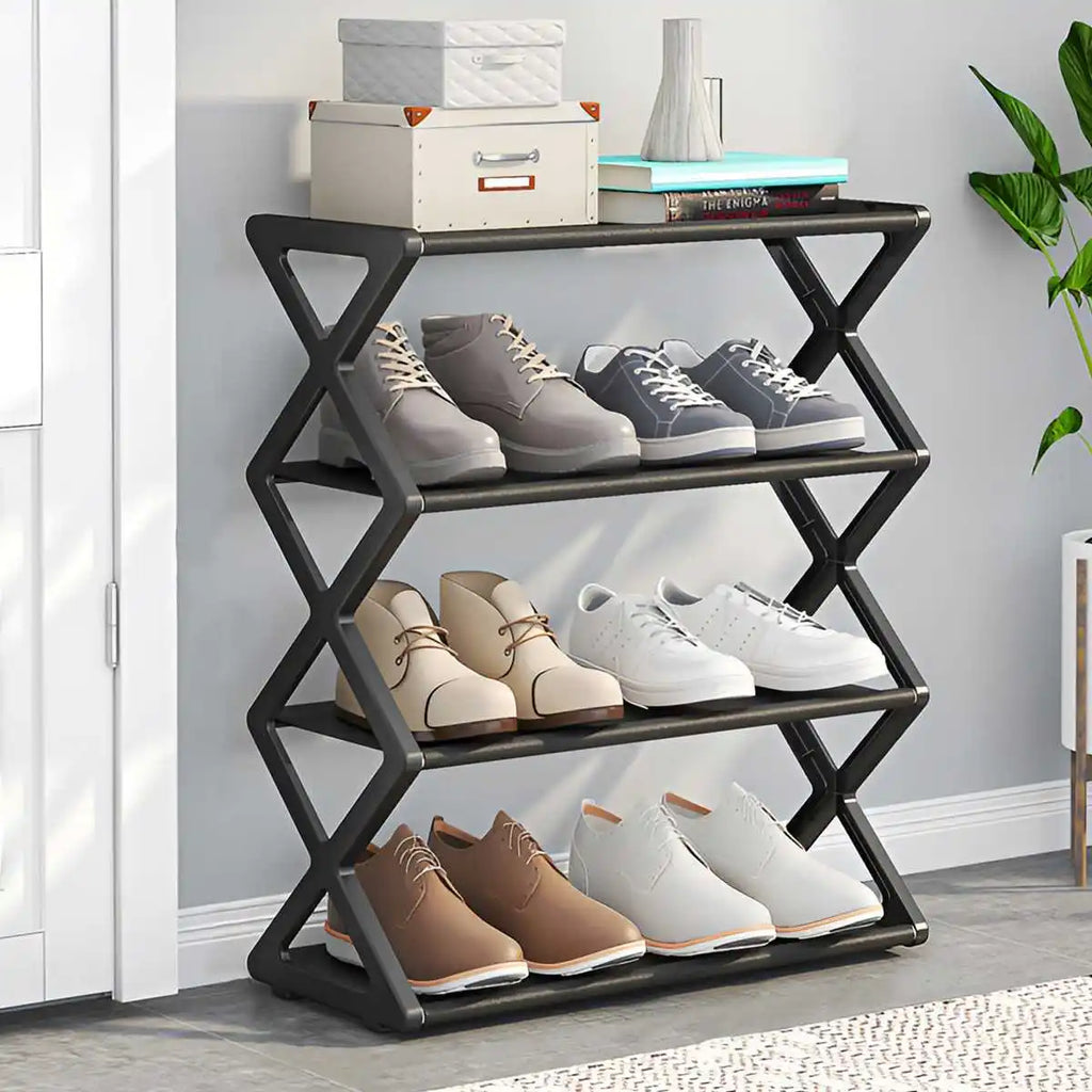 Étagère à chaussures en X à 4 niveaux – vue 3