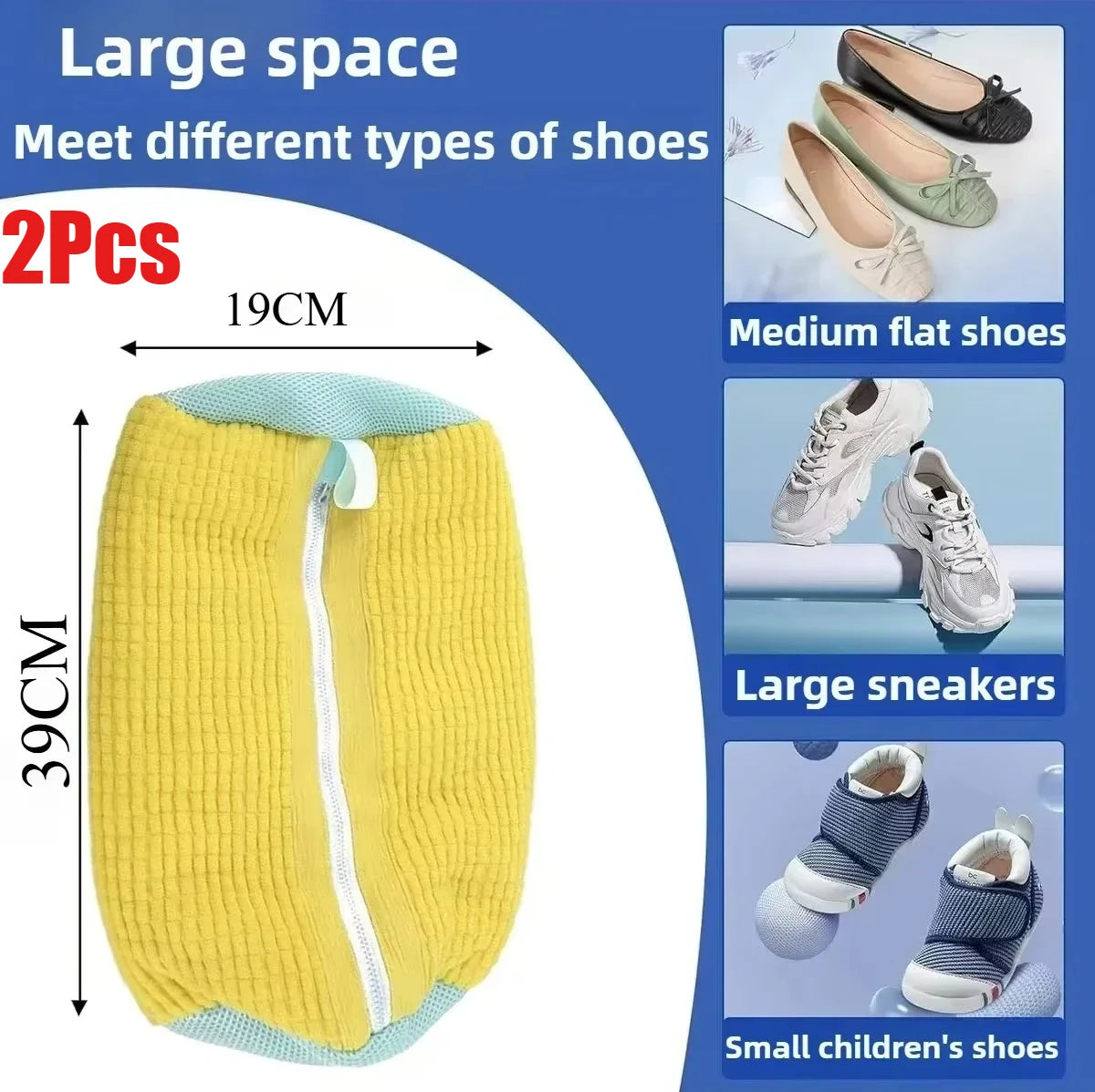 Sac de lavage de chaussures en coton