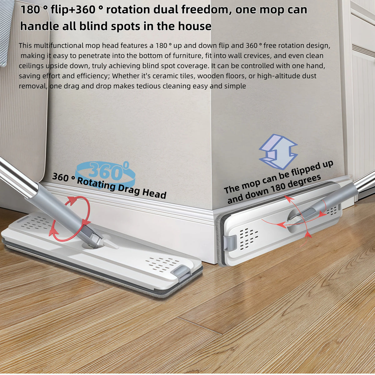 360 ° Vadrouille rotative, outils de nettoyage ménager – vue 4