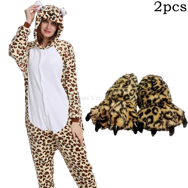 Onesies unisexe léopard Kigurumi licorne Animal femmes pyjamas adultes hiver ours vêtement