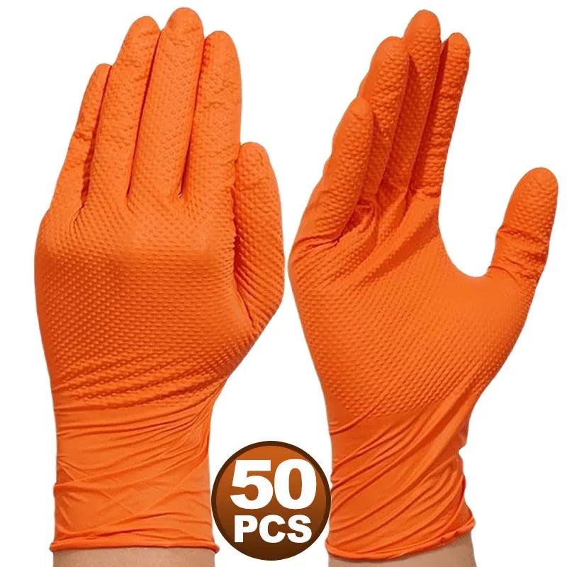 Gants jetables industriels en Nitrile Orange