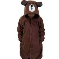 Ours brun Onesie femmes hommes Animal Kigurumis pyjama dessin animé animaux pantoufles Fes – vue 2