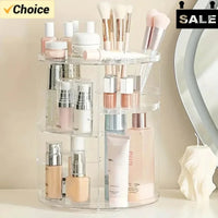 Organisateur de cosmétiques rotatif à 360° en acrylique transparent