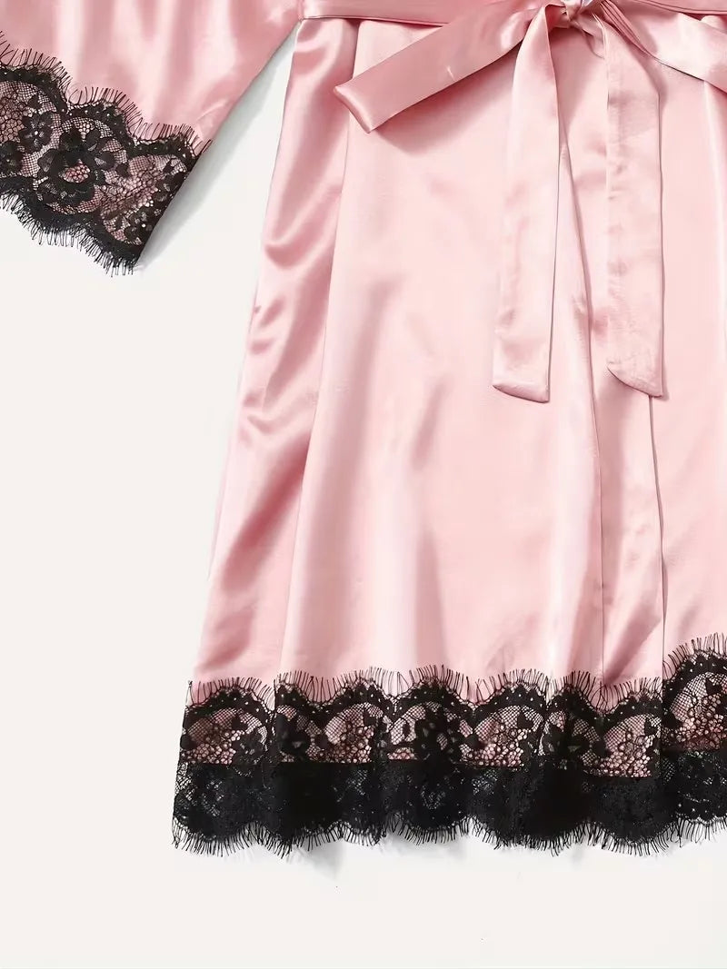 Ensemble de pyjama pour femme grande taille en satin – vue 5