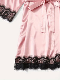 Ensemble de pyjama pour femme grande taille en satin – vue 5