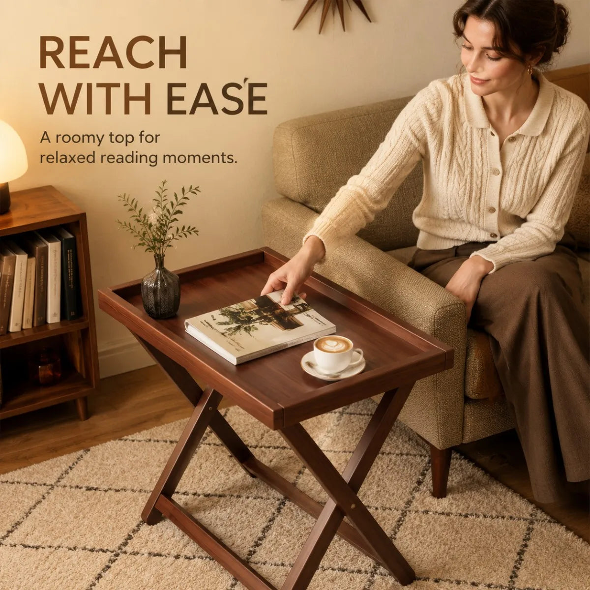 Table d'appoint pliante, table de lit durable pour téléviseur – vue 3