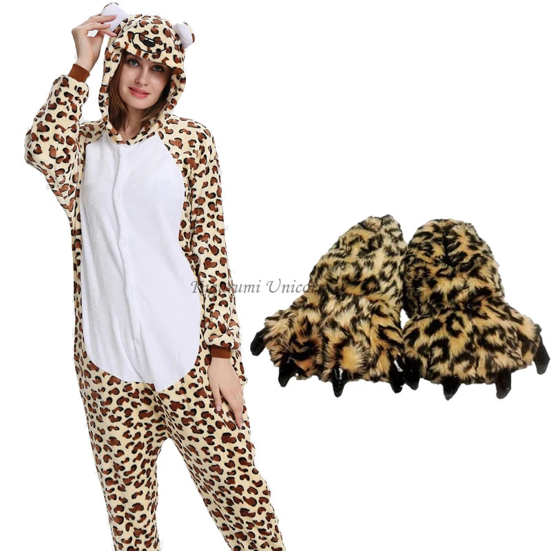 Onesies unisexe léopard Kigurumi licorne Animal femmes pyjamas adultes hiver ours vêtement