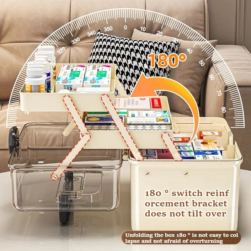 Couches grande capacité maison médecine organisateur boîte de rangement Portable trousse d – vue 3