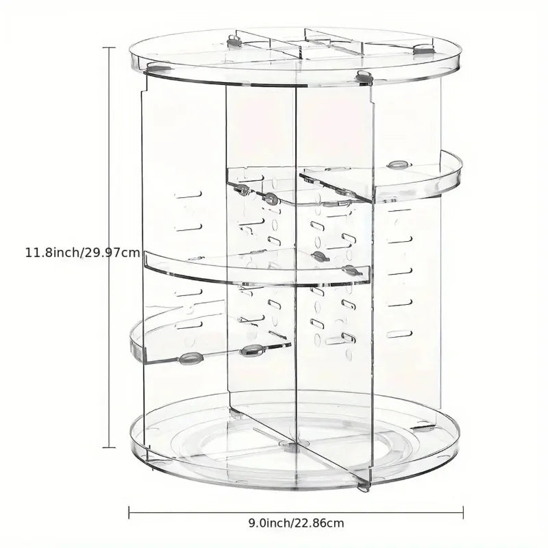 Organisateur de cosmétiques rotatif à 360° en acrylique transparent – vue 5
