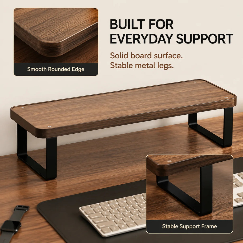 Support d'affichage avec espace de rangement surélevé pour clavier de bureau – vue 5