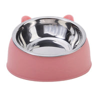 100/200ml bol pour chat incliné chaton chiot nourriture bols d'alimentation en acier inoxy