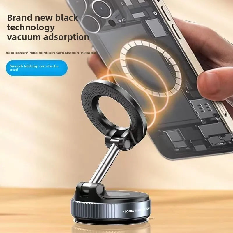 Support de téléphone magnétique pour voiture 360 ° Rotation pliante avec ventouse sous vid – vue 5