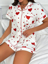 Ensemble pyjama imprimé cœur, décontracté – vue 4