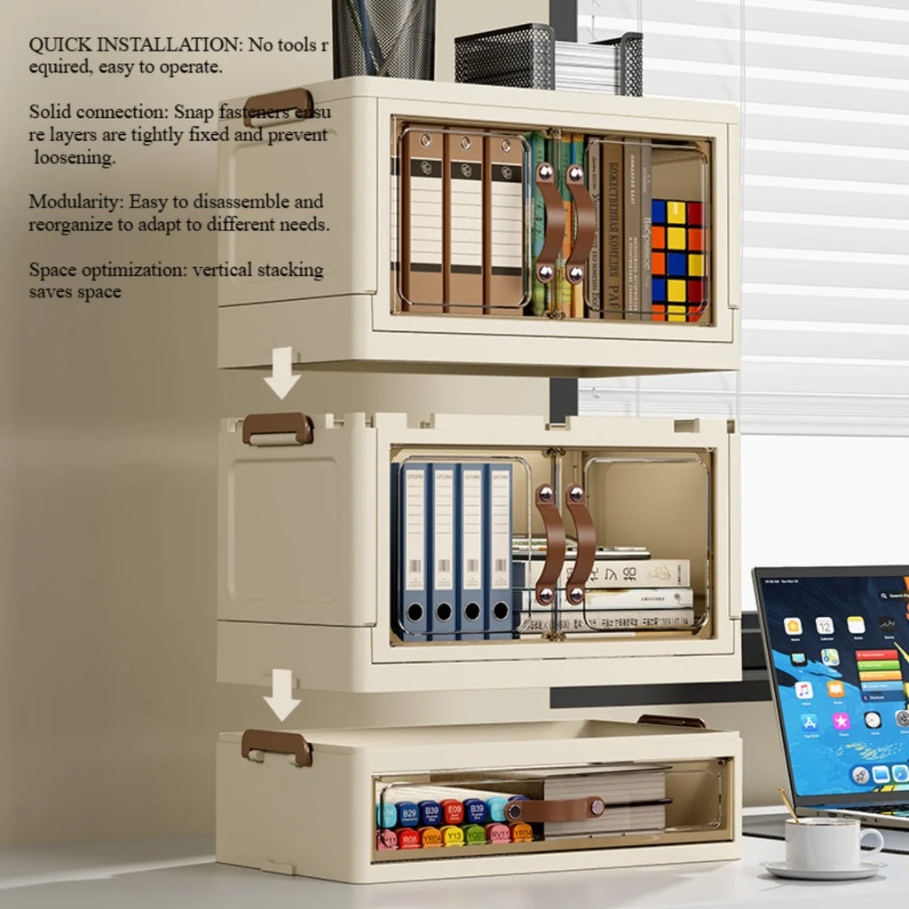 Boîte de rangement à tiroir pliable multifonctionnelle à 3 couches – vue 4